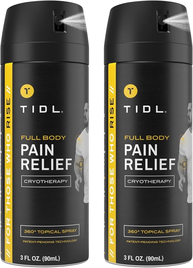 TDL Cryotherapy Pain Relief Spray, 3 Oz (Pack of 2) Targeted Neck Pain, Joint & Muscle Pain Relief with Organic, Plant-Based Menthol, Instant Cooling for Arthritis, Back & Knee Pain - Image 1